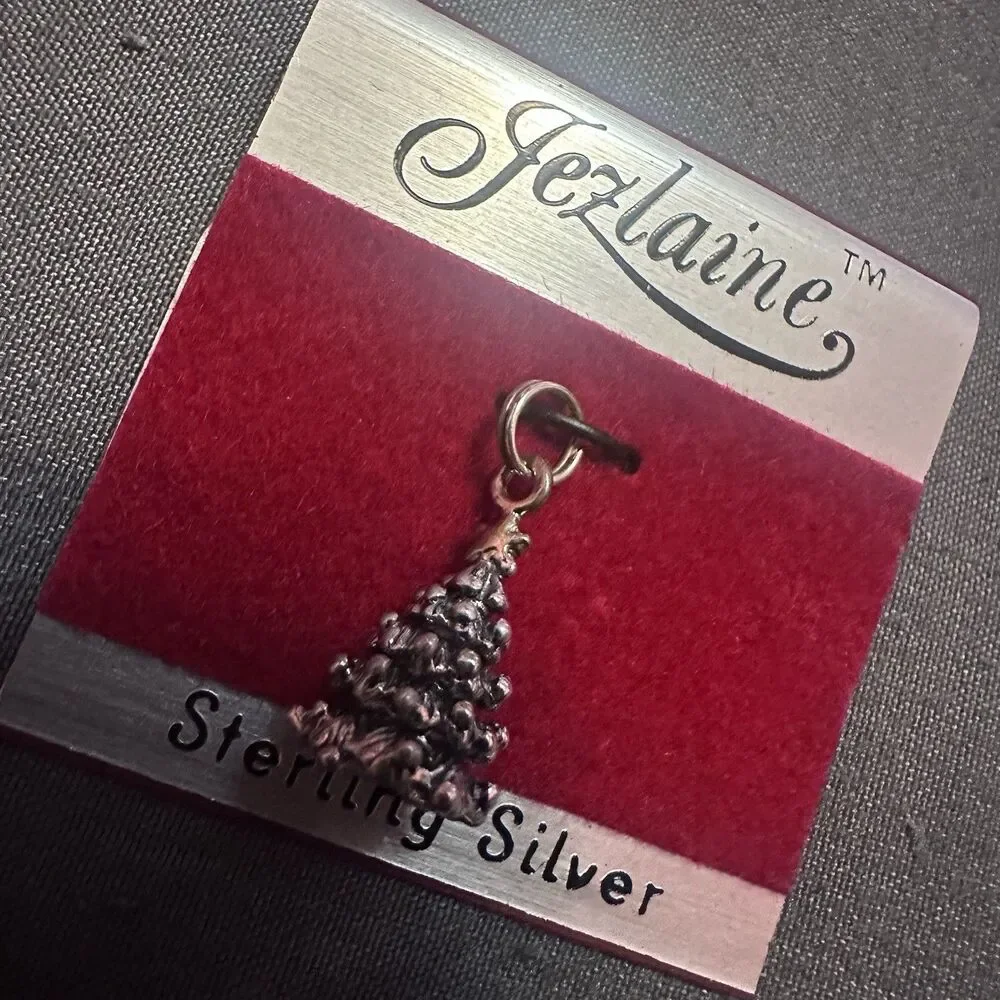 Jezlaine Sterling Silver Christmas Tree Charm Vintage NOS Kohl’s Holiday